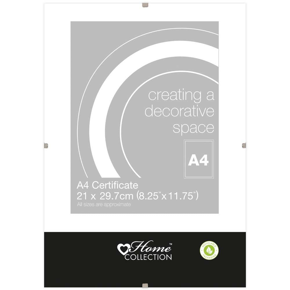 ANKER A4 CERTIFICATE GLASS PICTURE FRAME WITH CLIPS 21 X 29.7CM. LH/4 \\\KD31197