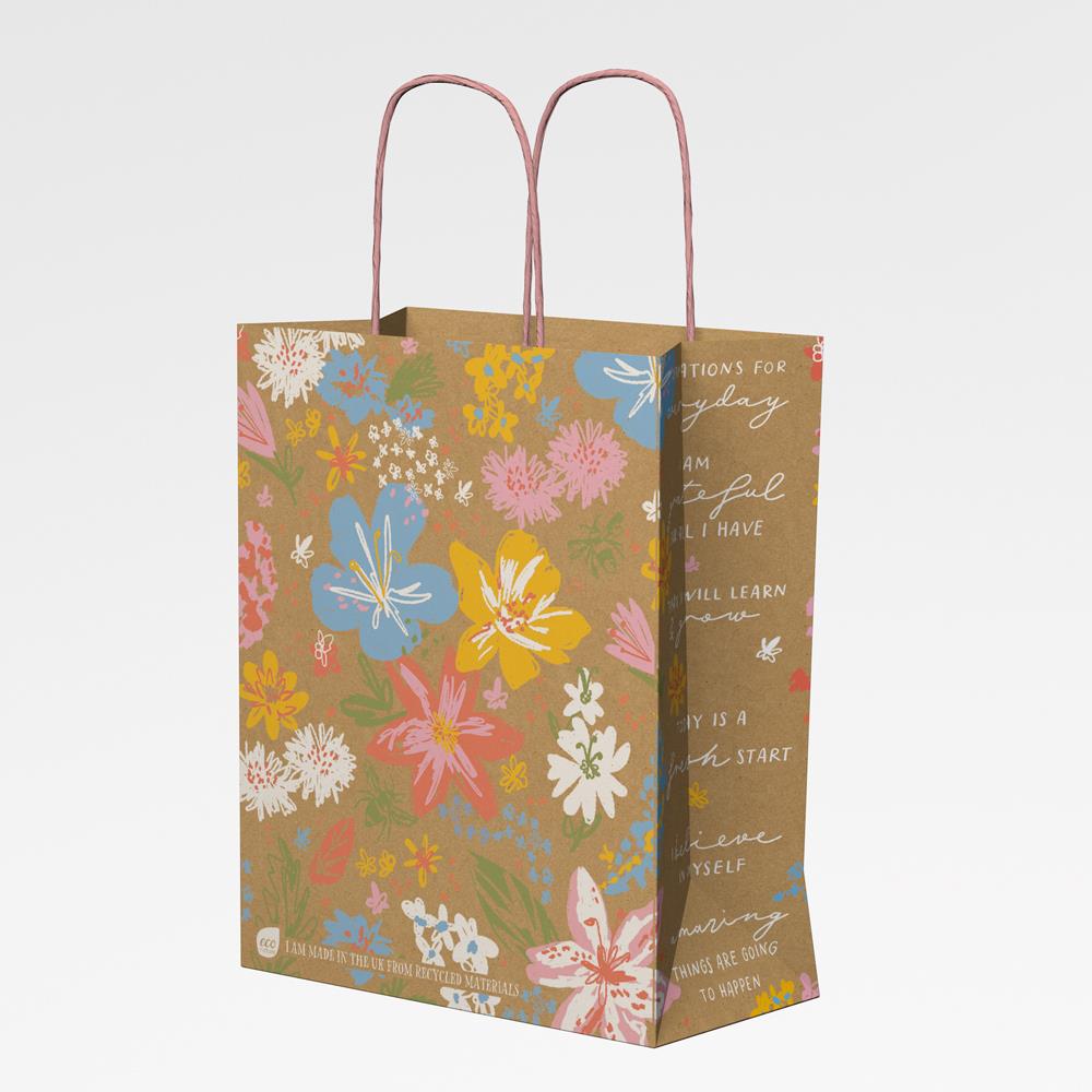 ECO NATURE FLORAL MEDIUM GIFT BAG APX 28 X20 CM. YECOB404 \\\KD31204