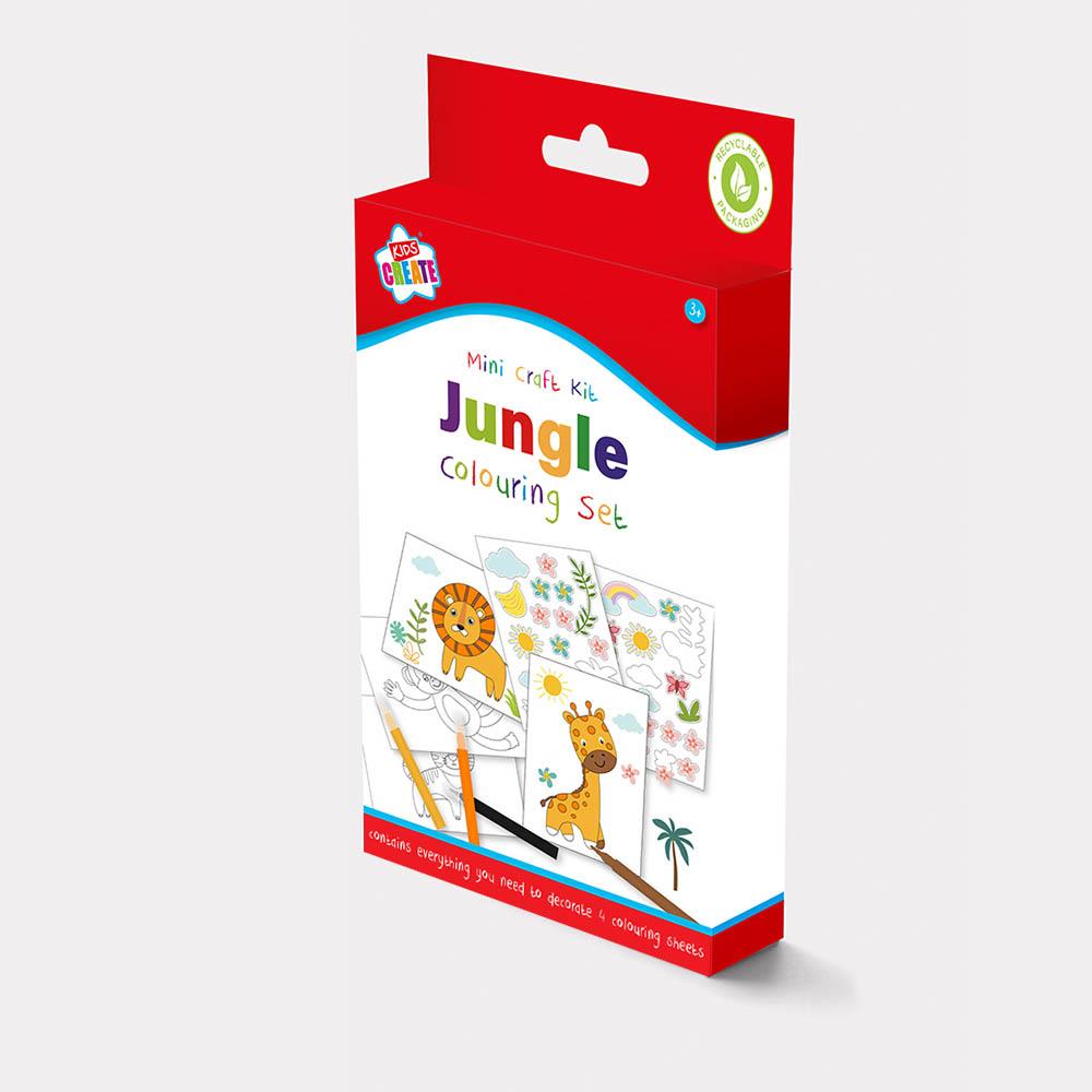 KIDS CREATE JUNGLE DESIGN MINI COLOURING CRAFT SET. CCOL \\\KD31208