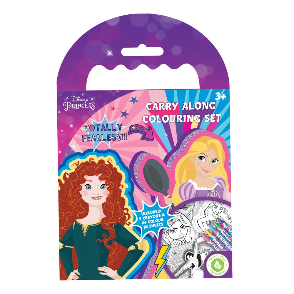 DISNEY PRINCESS TOATALLY FEARLESS CARRY ALONG COLOURING SET. PSCAR/4 \\\KD31229