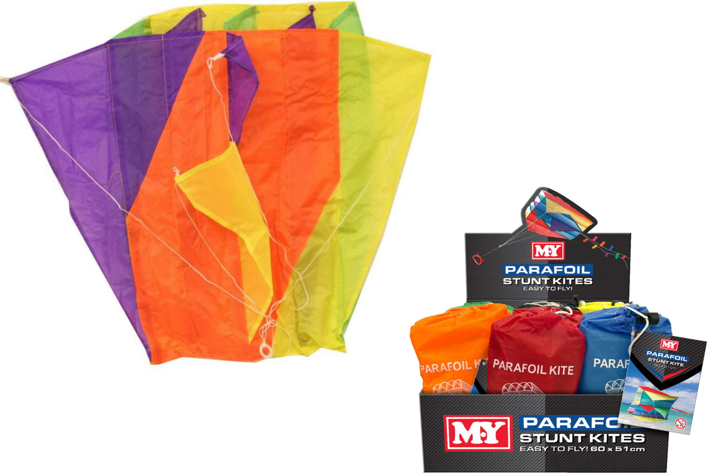 MY PARAFOIL NYLON STUNT KITE 60CM X 51CM. TY9897 \\\KD31260