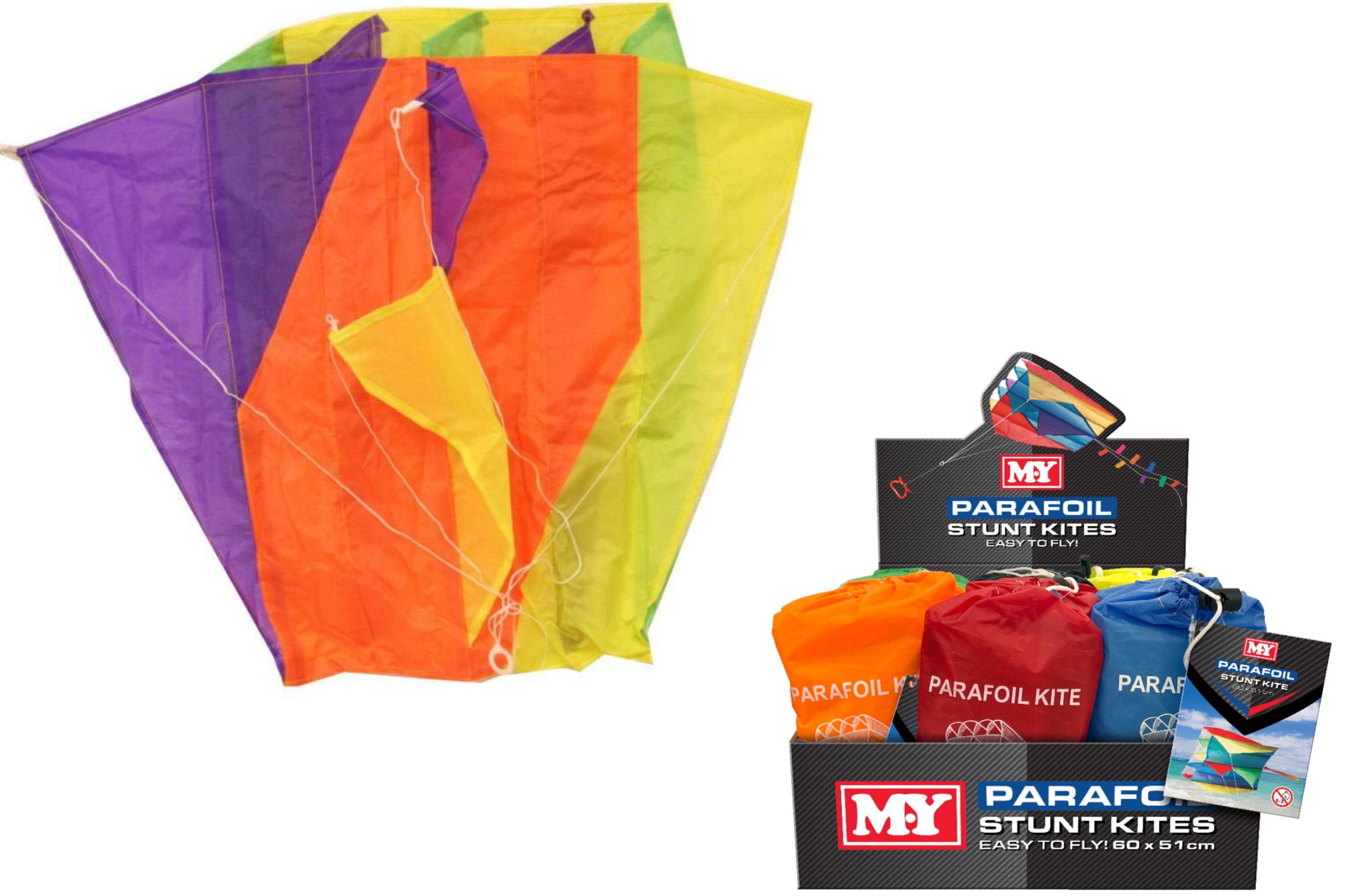 MY PARAFOIL NYLON STUNT KITE 60CM X 51CM. TY9897 \\\KD31260