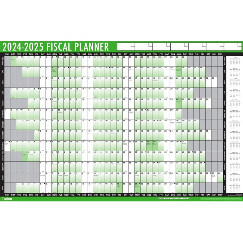 TALLON FISCAL WALL PLANNER 2024 - 2025. TA3800 \\\KD31273