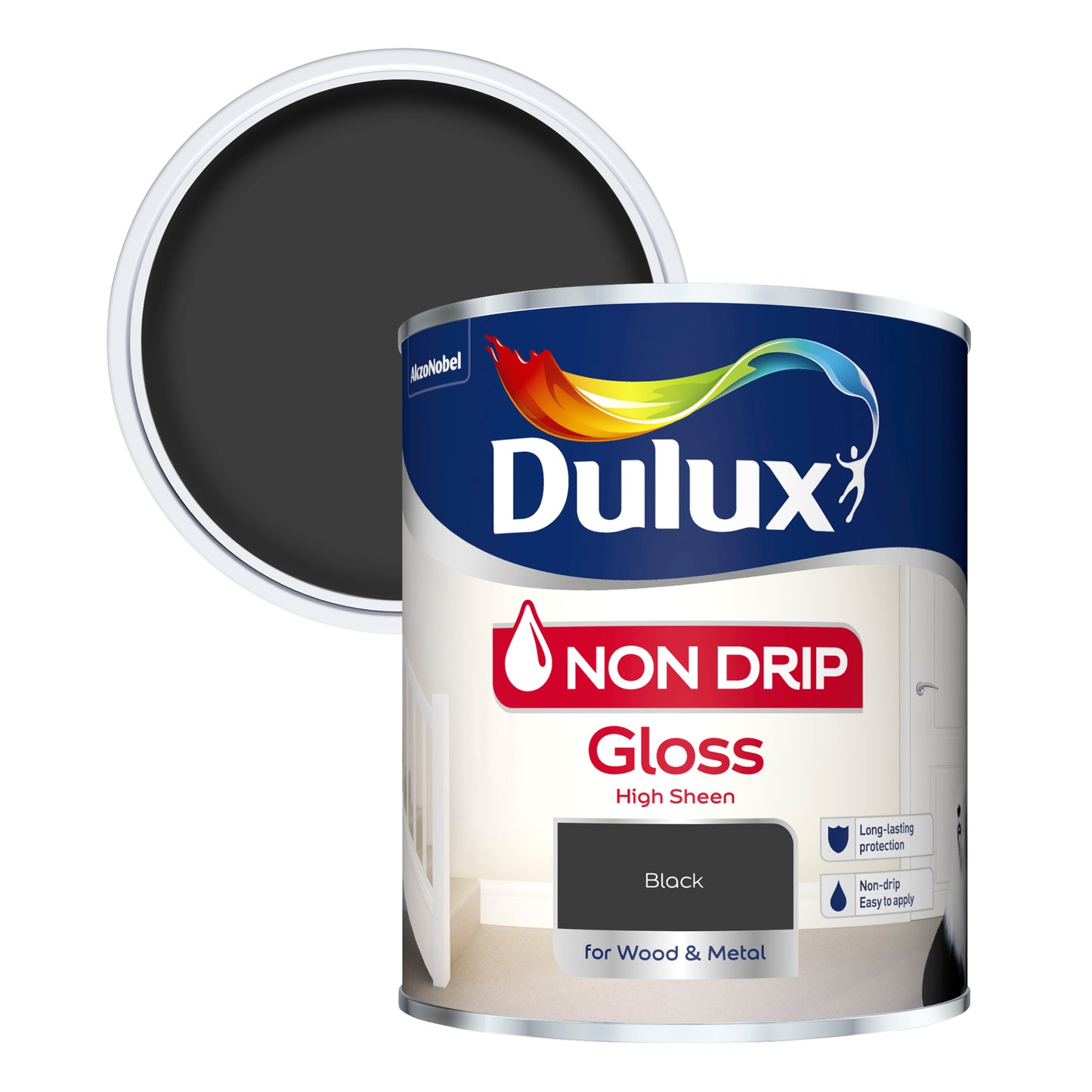 DULUX NON DRIP GLOSS BLACK 750ML. 5091050 \\\KD31297