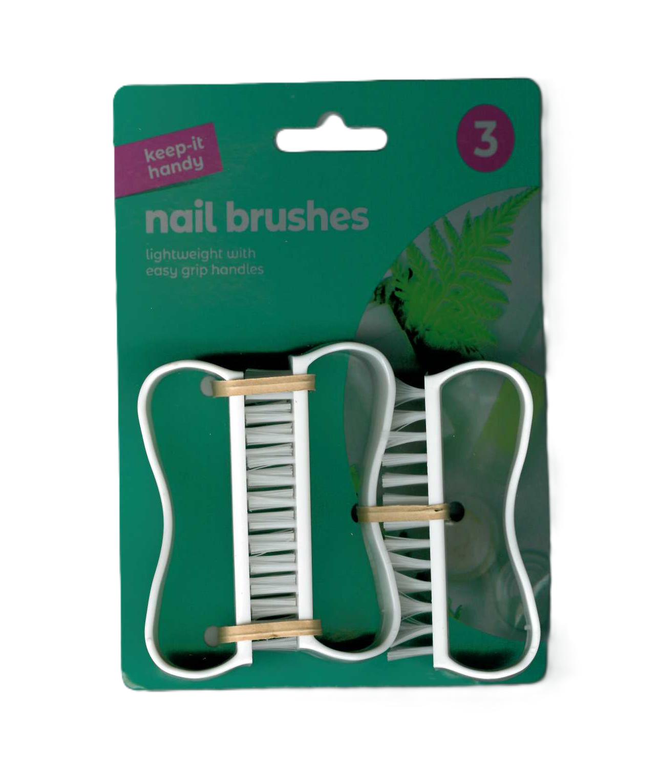 KEEP IT HANDY PLASTIC NAIL BRUSH 3/PK. OL322156 \\\KD31311