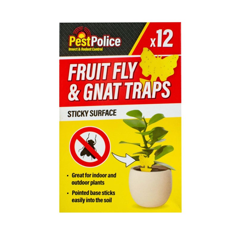 PEST POLICE STICKY FRUIT FLY & GNAT TRAPS 12/PK. OL323284 \\\KD31320
