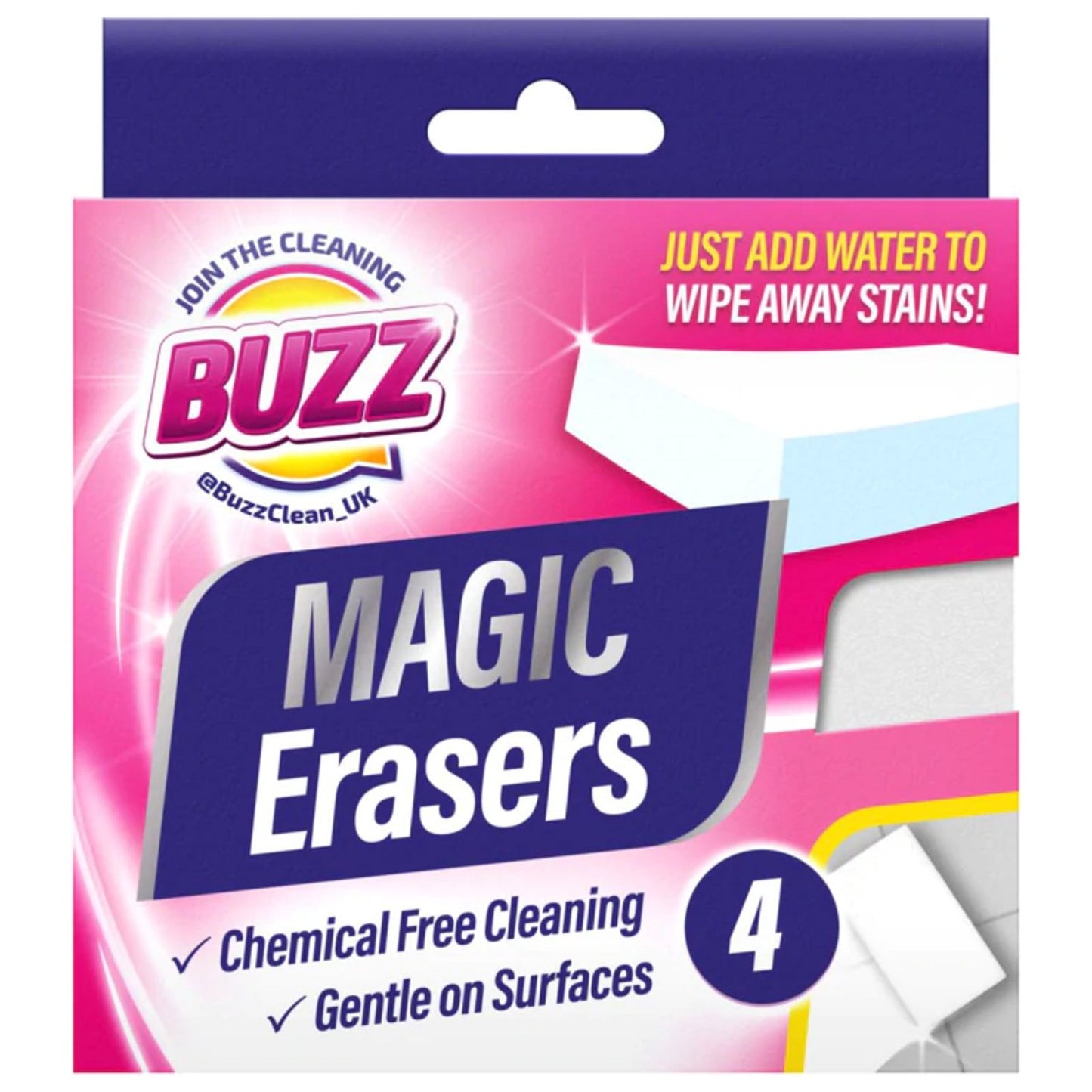BUZZ MAGIC ERASER 4/PK. OL320500 \\\KD31332