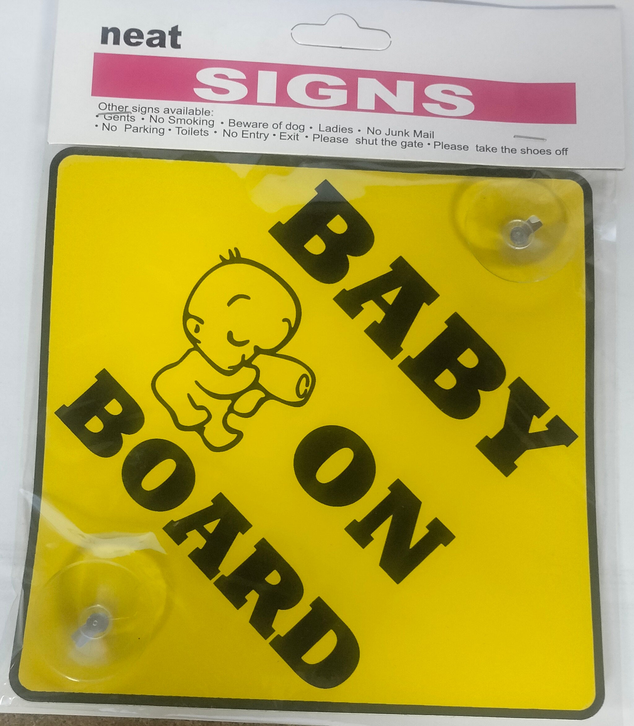 NEAT BABY ON BOARD SIGN 15 X 15CM. JL2243 \\\KD31362