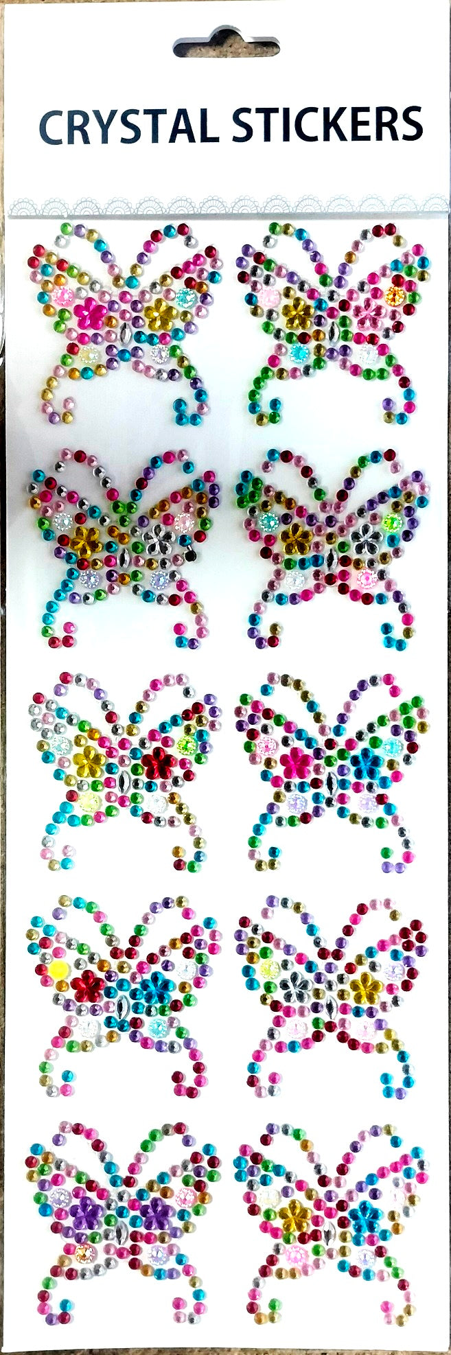 ASSORTED CRYSTAL ART BUTERFLY STICKERS. JL1023 \\\KD31365