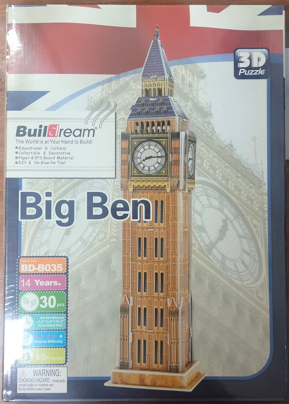 BUILDREAM 3D BIG BEN PUZZLE 30PCS. JL0417 \\\KD31375