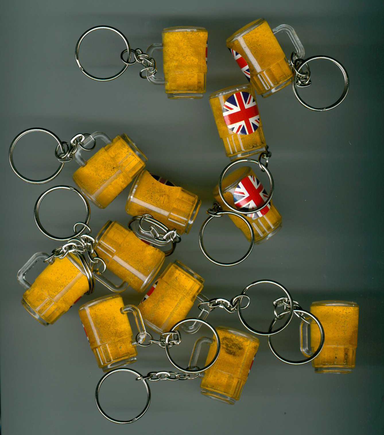 UNION JACK BEER TANKARD KEYRING 12/PK. JL1380 \\\KD31379