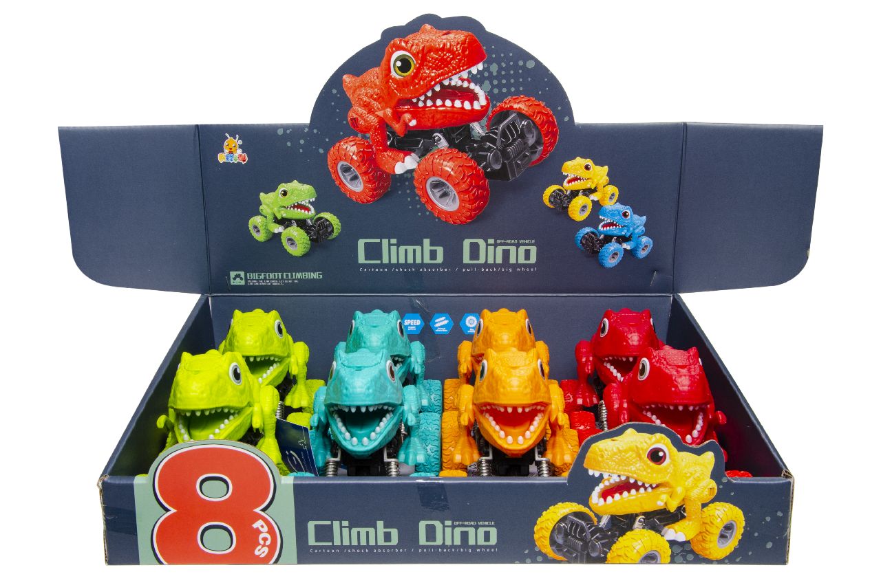ASSORTED COLOUR OFF ROAD PULL BACK DINO CAR. LG3245 \\\KD31408