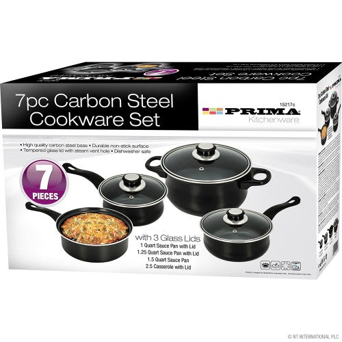 PRIMA 7PCS CARBON STEEL NON-STICK SAUCEPAN COOKWARE SET. 15217C \\\KD31433