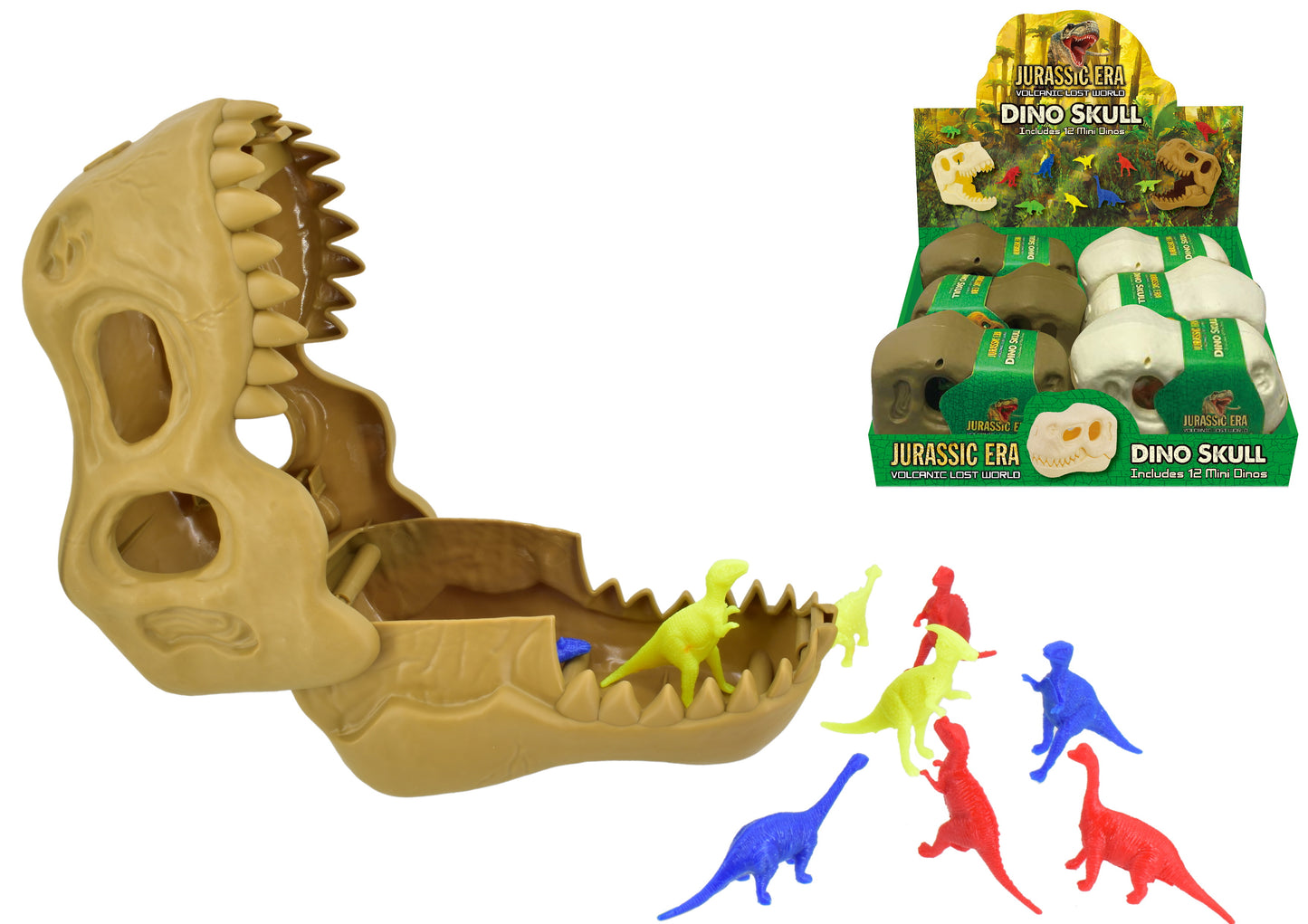 JURASSIC ERA DINO SKULL WITH 12 PCS MINI DINOS. TY0654 \\\KD31441