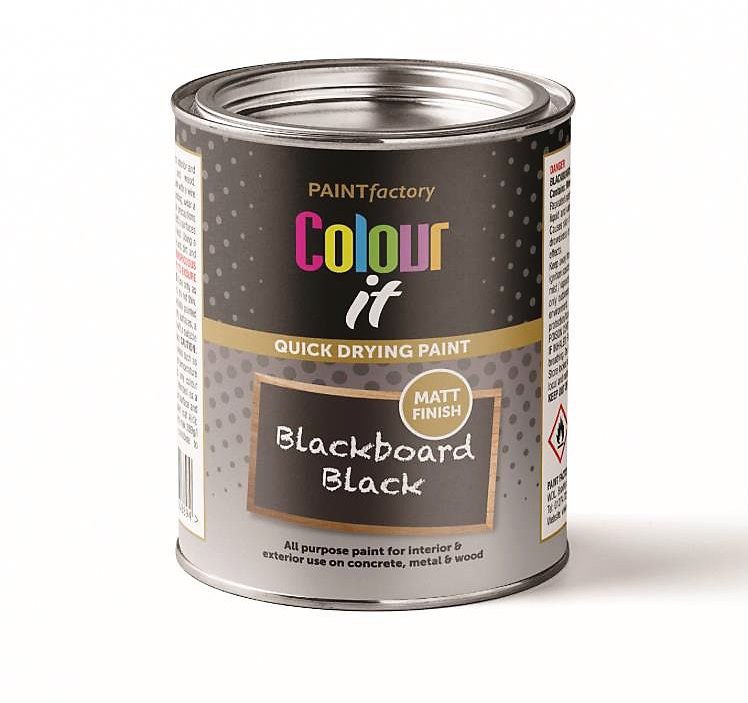 PAINT FACTORY COLOUR IT QUICK DRYING BLACKBOARD BLACK PAINT 300ML. WDL2889 \\\KD31450