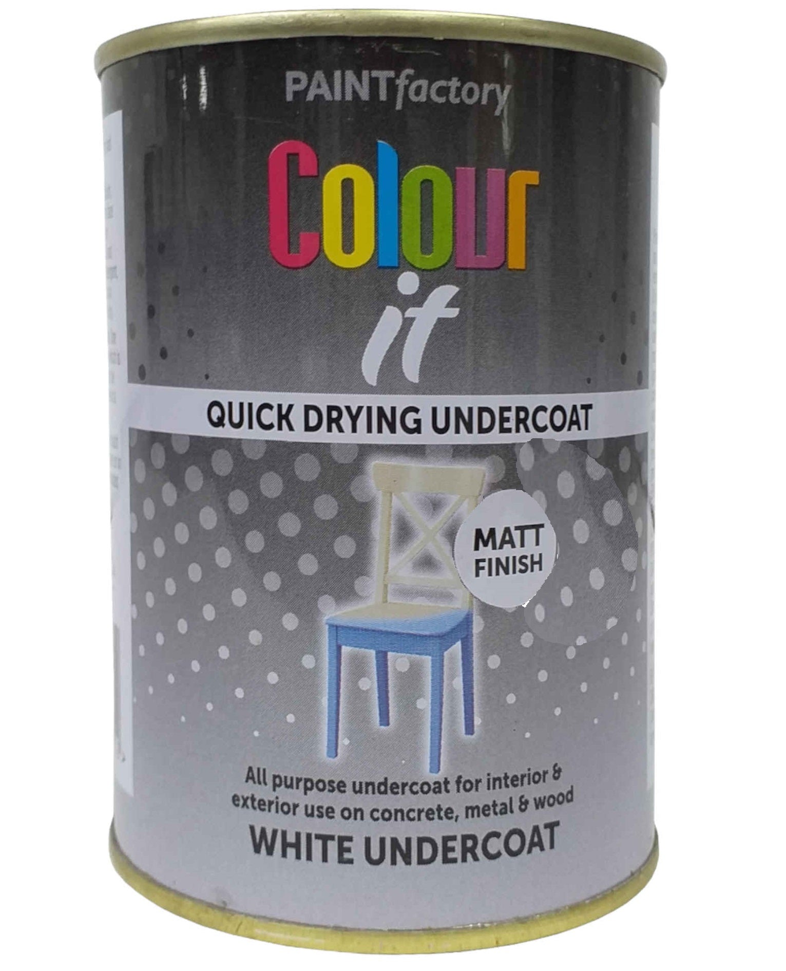 PAINT FACTORY COLOUR IT QUICK DRYING WHITE UNDERCOAT PAINT 300ML. WDL3071 \\\KD31452