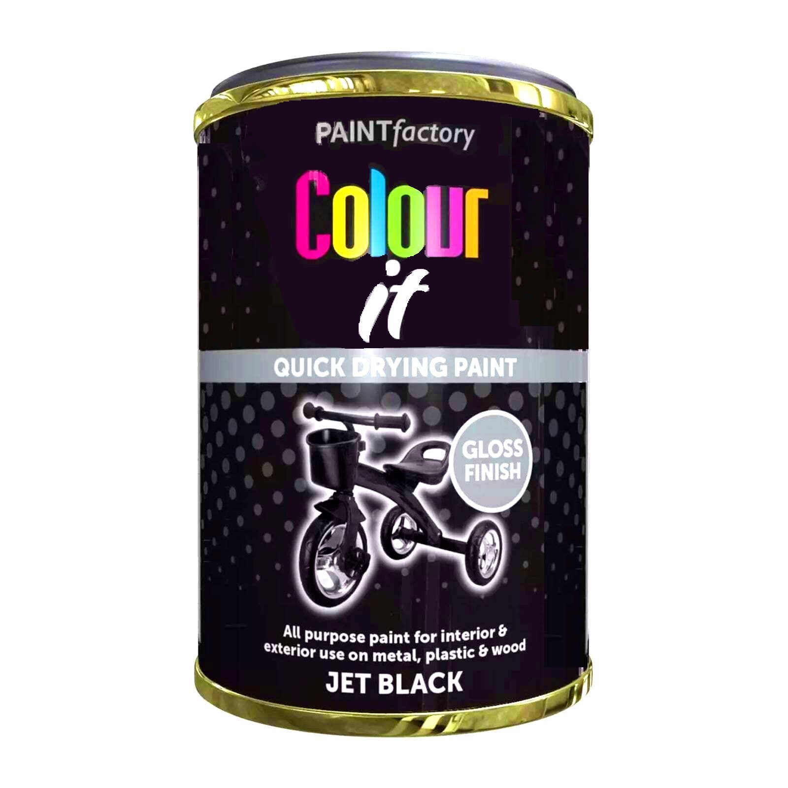 PAINT FACTORY COLOUR IT QUICK DRYING JET BLACK PAINT 300ML. WDL3065 \\\KD31453