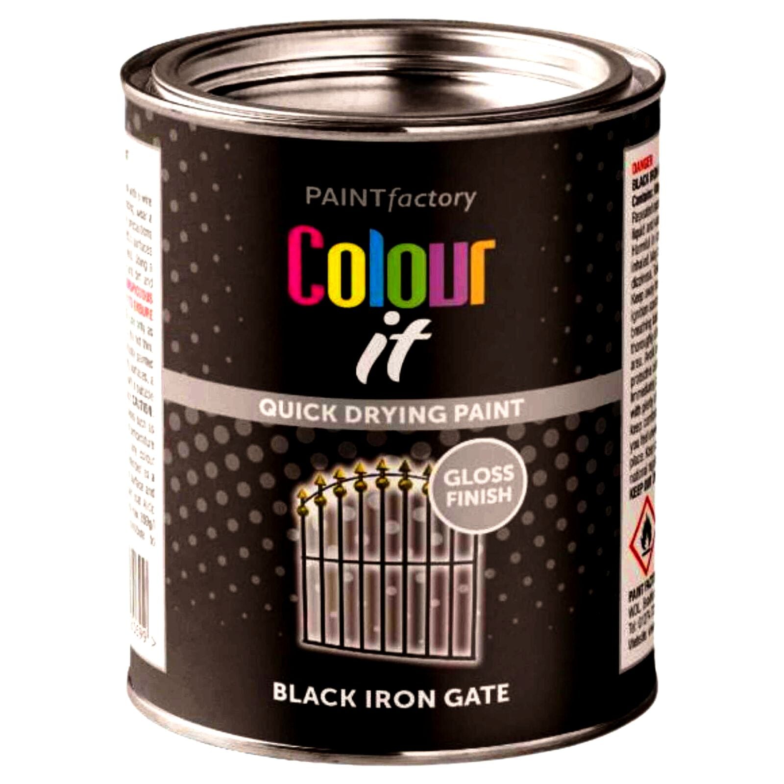 PAINT FACTORY COLOUR IT QUICK DRYING BLACK IRON GATE PAINT 300ML. WDL3069 \\\KD31454