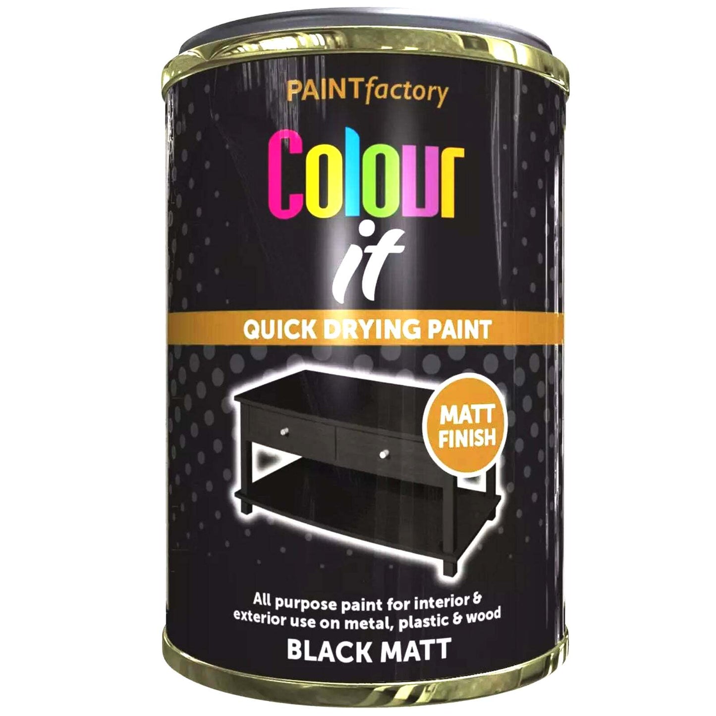 PAINT FACTORY COLOUR IT QUICK DRYING MATT BLACK PAINT 300ML. WDL3066 \\\KD31456