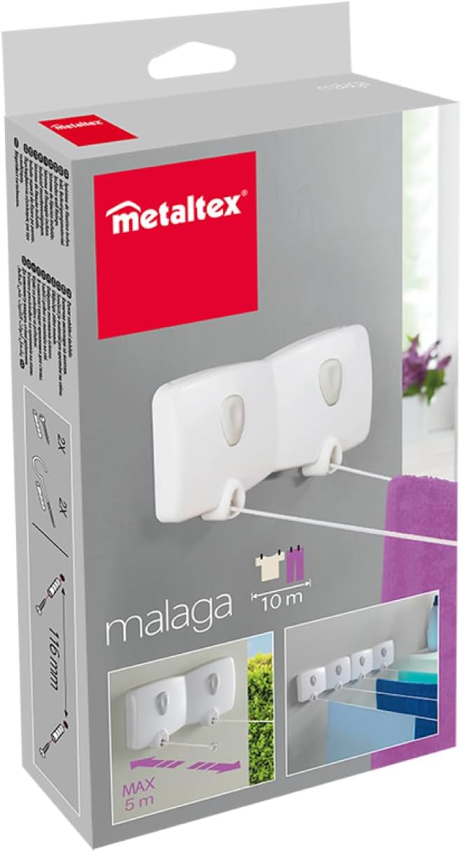 METALTEX MALAGA WALL MOUNTED REEL CLOTH WASHING LINE 5MTR. 4063720011 \\\KD31533