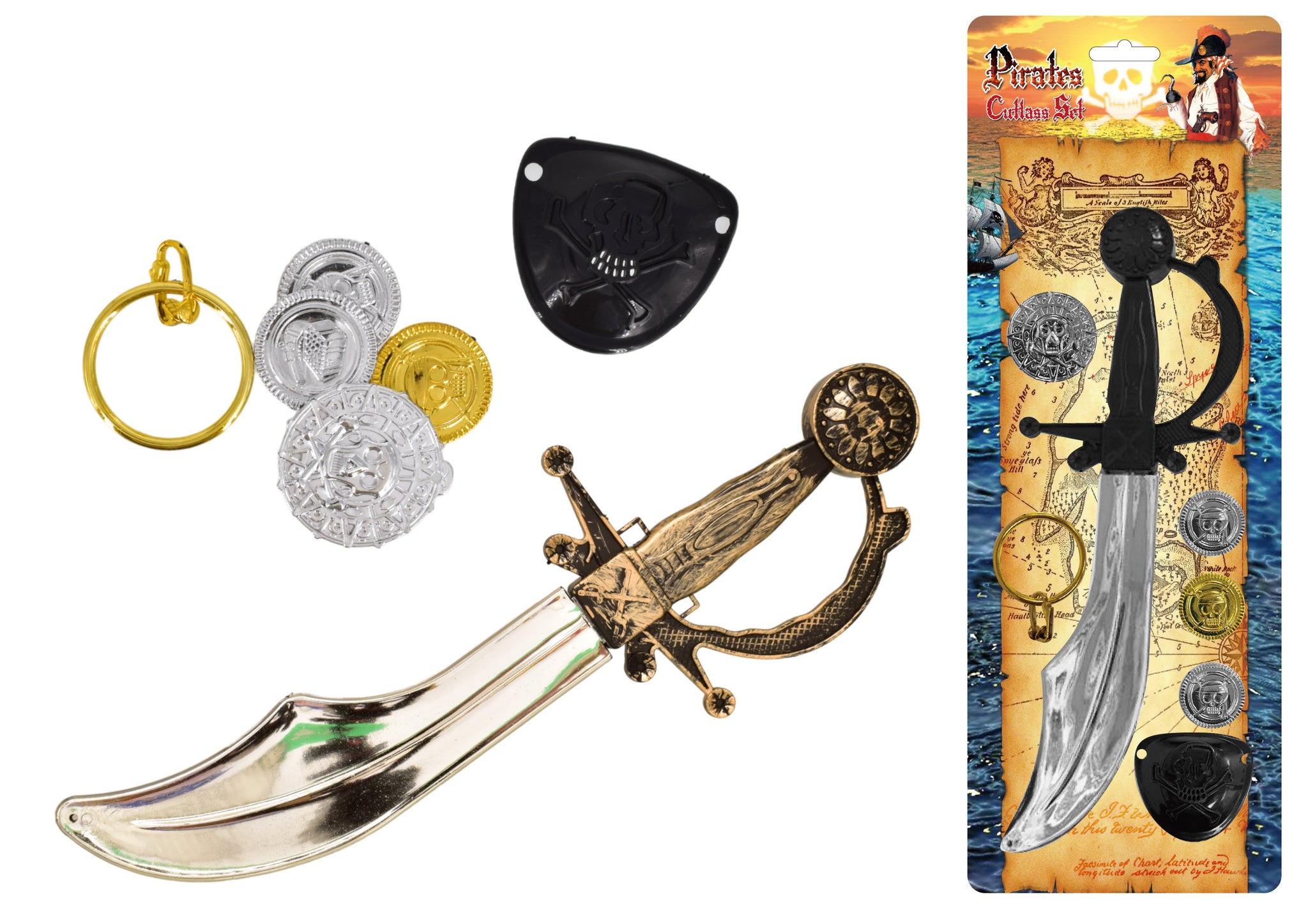 ASSORTED COLOUR PIRATE CUTLASS SET. TY0681 \\\KD31564