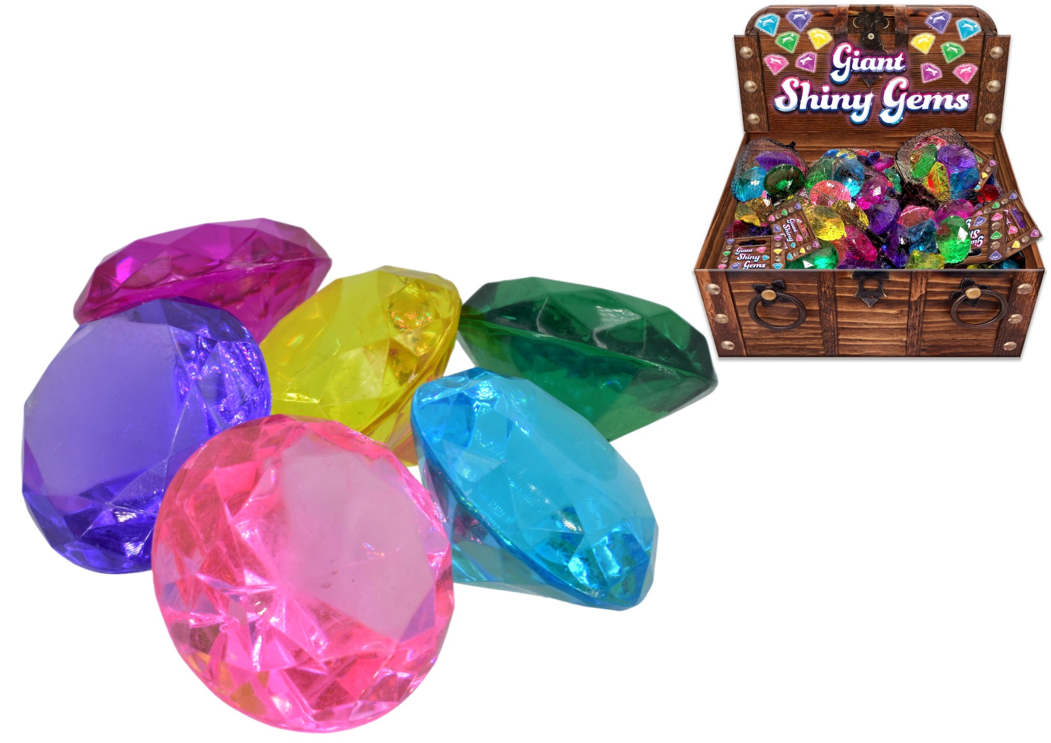 ASSORTED GIANT SHINY GEMS / STONES IN BAG 6/PK. TY1824 \\\KD31577