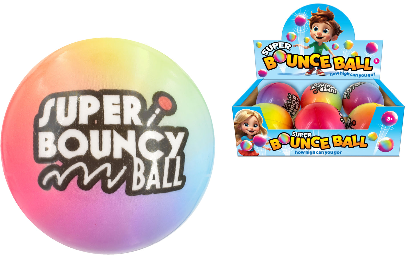 ASSORTED HOT COLOUR SUPER BOUNCY BALL 100MM. TY2033 \\\KD31578