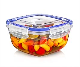 LOCK & FRESH SQUARE CLEAR PLASTIC FOOD STORAGE CONTAINER 900ML. D30103 \\\KD31647