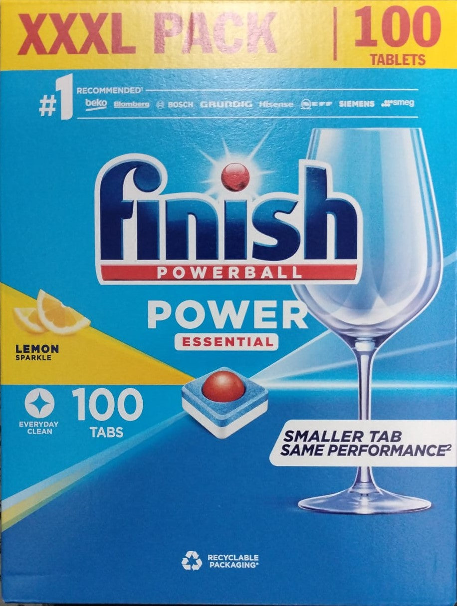 FINISH POWERBALL ALL-IN-ONE DISHWASHER TABLETS LEMON SPARKLE 100 TABLETS. 26307 \\\KD31693
