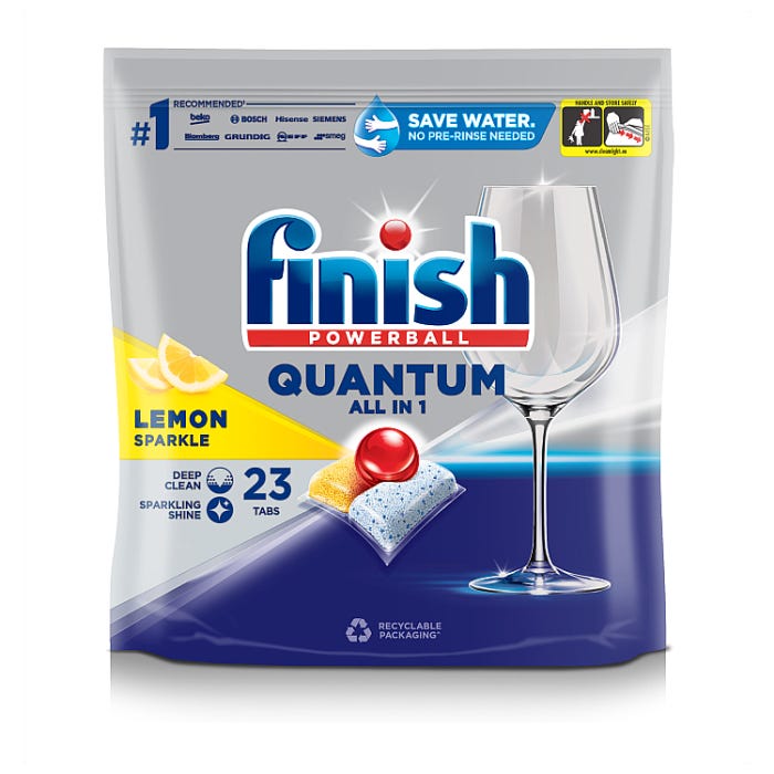 FINISH QUANTUM ALL-IN-ONE DISHWASHER TABLETS LEMON SPARKLE 23 TABLETS. 11291 \\\KD31694