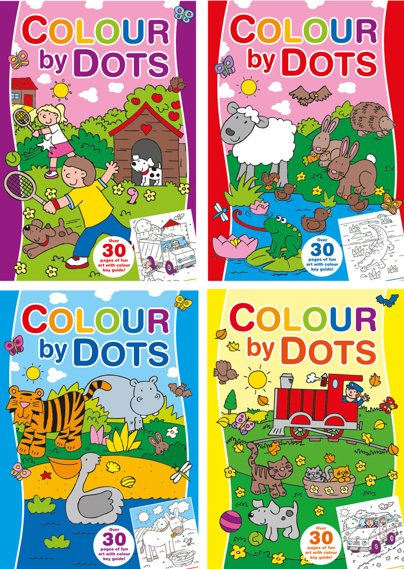 ASSORTED COLOUR BY DOTS ACTIVITY BOOK. 2707/CDCB1-4 \\\KD31726