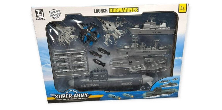 TOP MILITARY SUPER ARMY NAVY SUBMARINES LAUNCH PLAY SET. HU9344 \\\KD31802