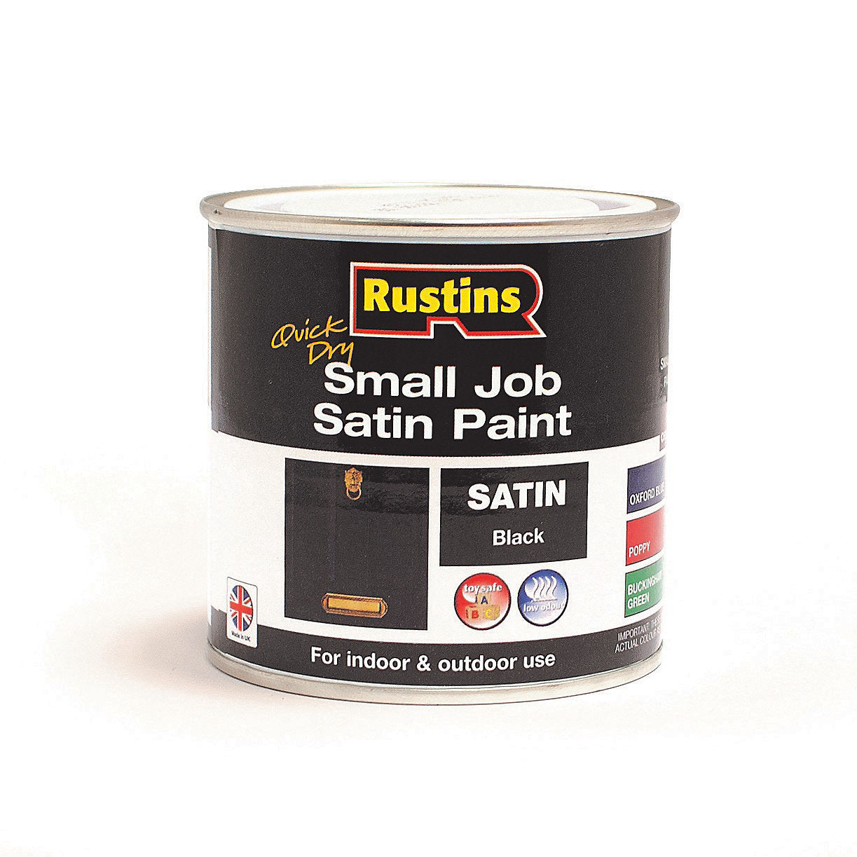 RUSTINS QUICK DRY SMALL JOB SATIN BLACK 250ML. SPBLW250 \\\KD31868
