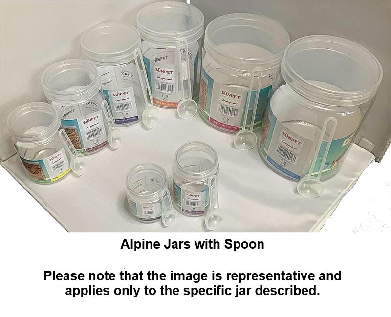 SUNPET ALPINE PLASTIC FOOD STORAGE ROUND JAR WITH 85MM SPOON 300ML 3/PK. VAJ0300-3 \\\KD31882