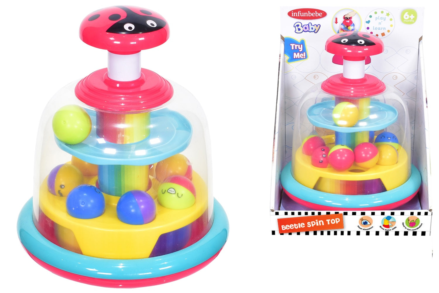INFUNBEBE PLAY N LEARN BEETLE BABY SPIN TOP GAME. TY6776 \\\KD31896
