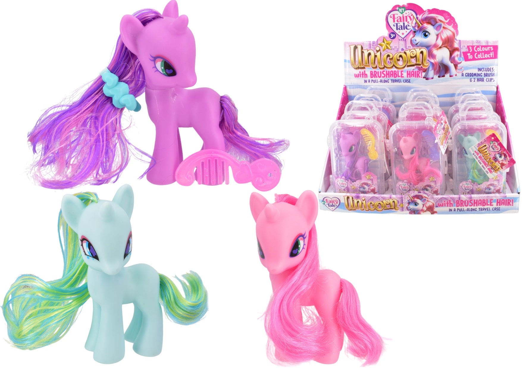 MY FAIRY TALE ASSORTED UNICORN WITH BRUSHABLE HAIR TRAVELING KIT. TY0593 \\\KD31899
