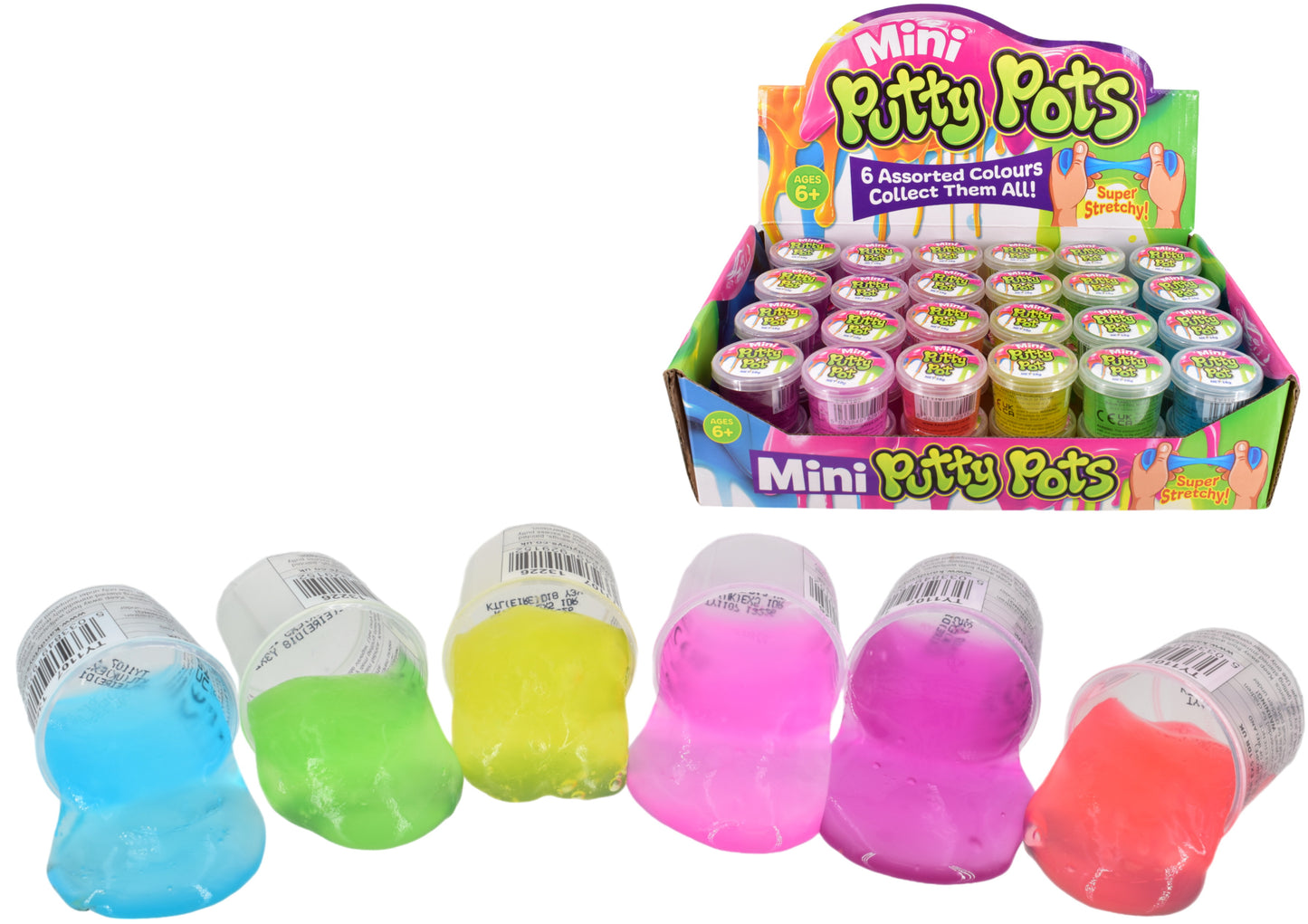 ASSORTED MINI SUPER STRETCHY SLIME PUTTY 18GM 48/PK. TY1107 \\\KD31904