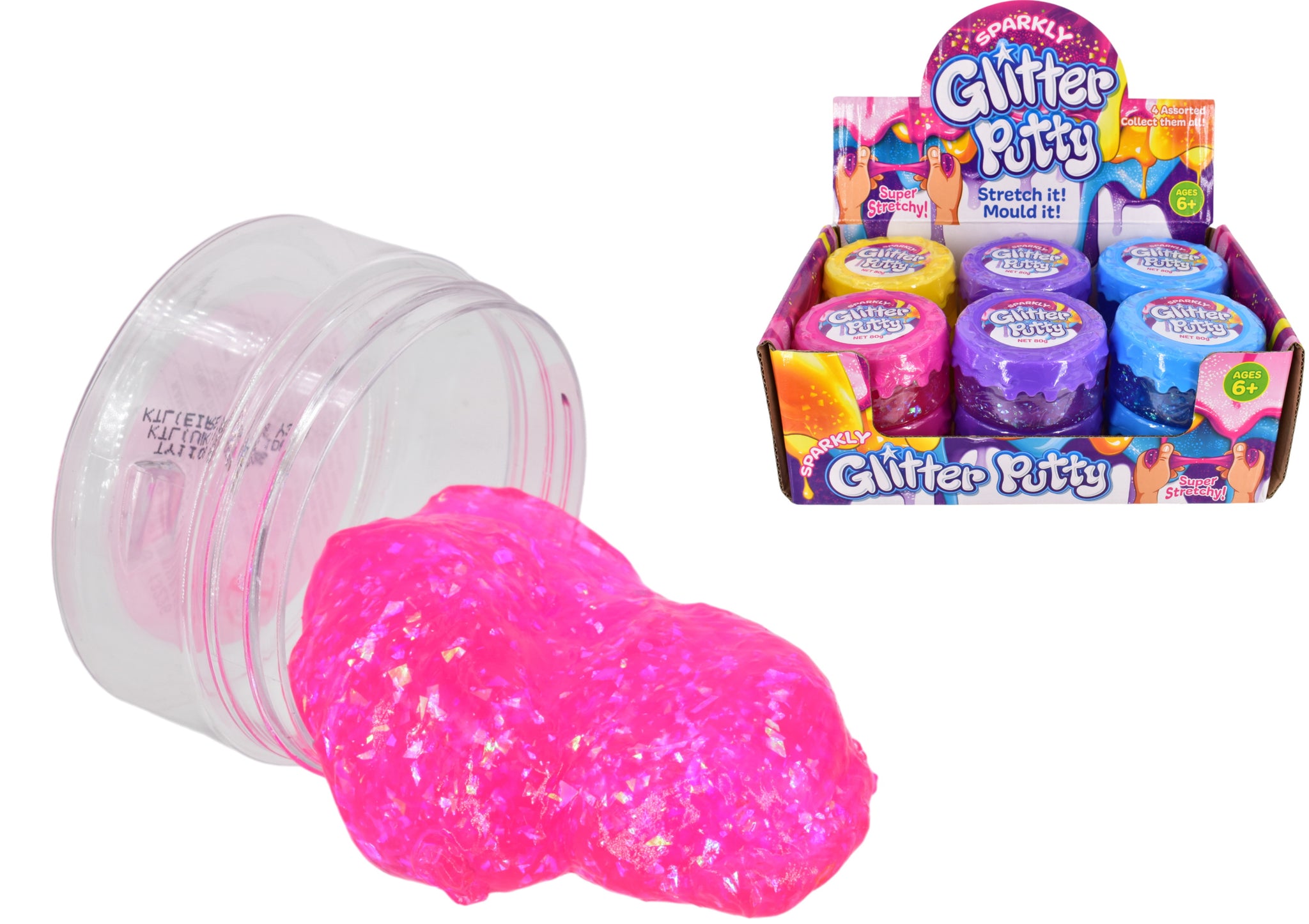 ASSORTED SPARKLY GLITTER PUTTY 80GM. TY1108 \\\KD31905