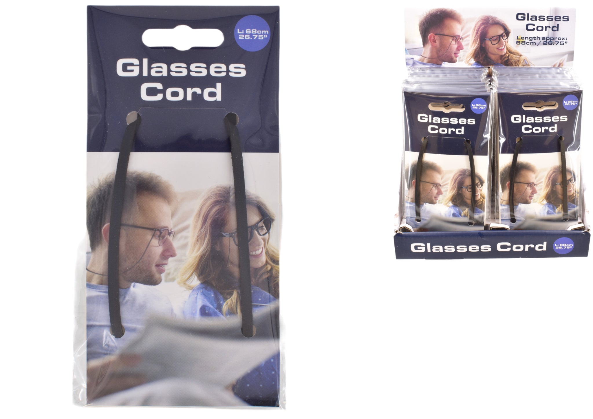 ADJUSTABLE GLASSES CORD BLACK 68CM. TY1814 \\\KD31906