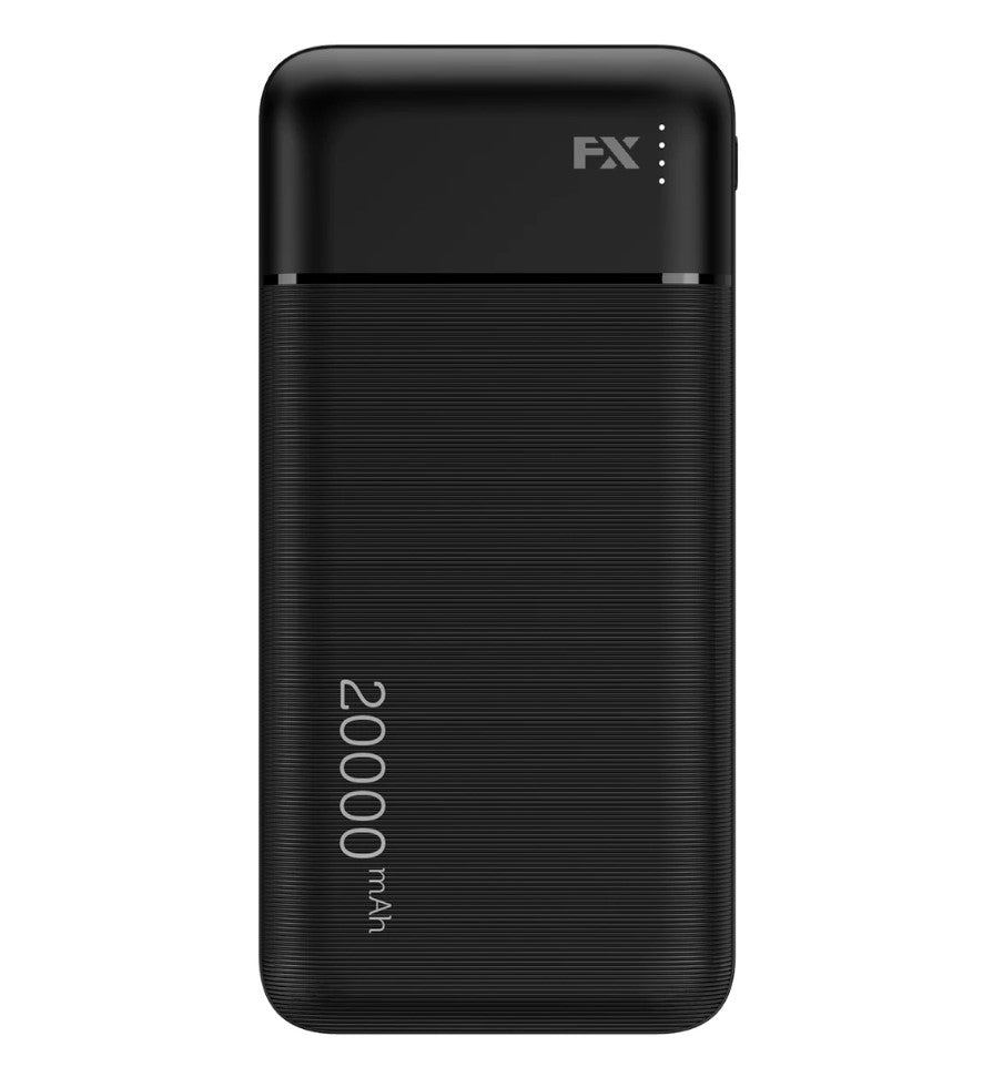 FX BLACK POWER BANK 20000 MAH WITH TYPE C 3A OUTPUT. FXPB203A \\\KD31921