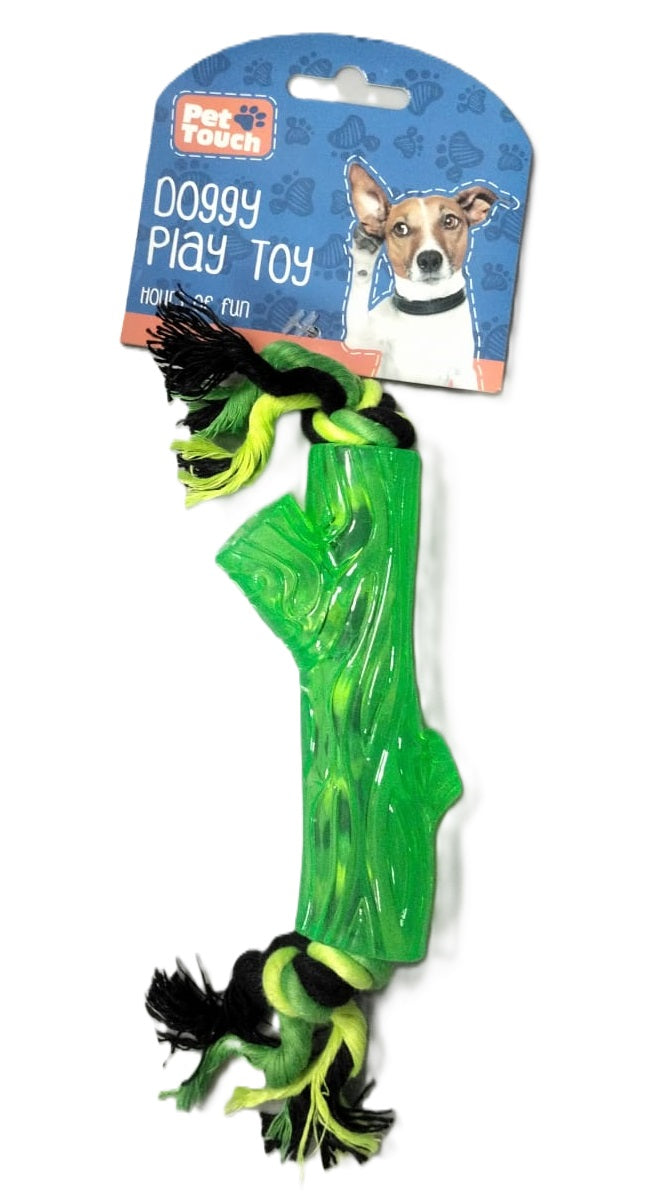 PET TOUCH TPR BRANCH DOG TOY WITH ROPE. HT6692 \\\KD31934