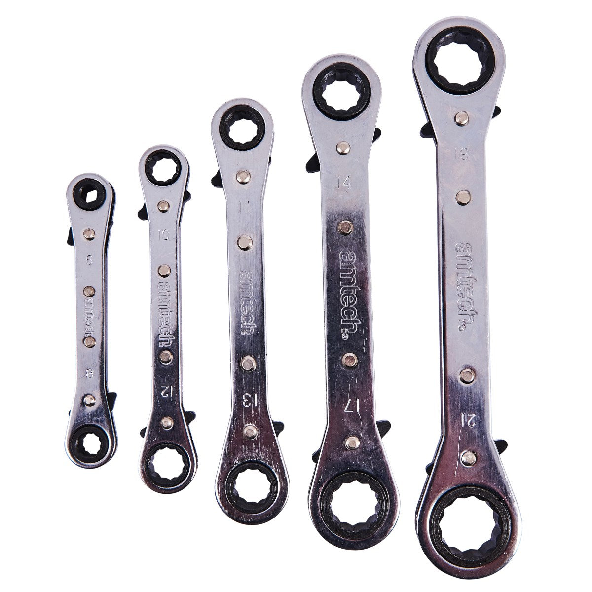 AMTECH ASSORTED SIZES RING RATCHET SPANNER SET 5/PK. AMK1500 \\\KD31959