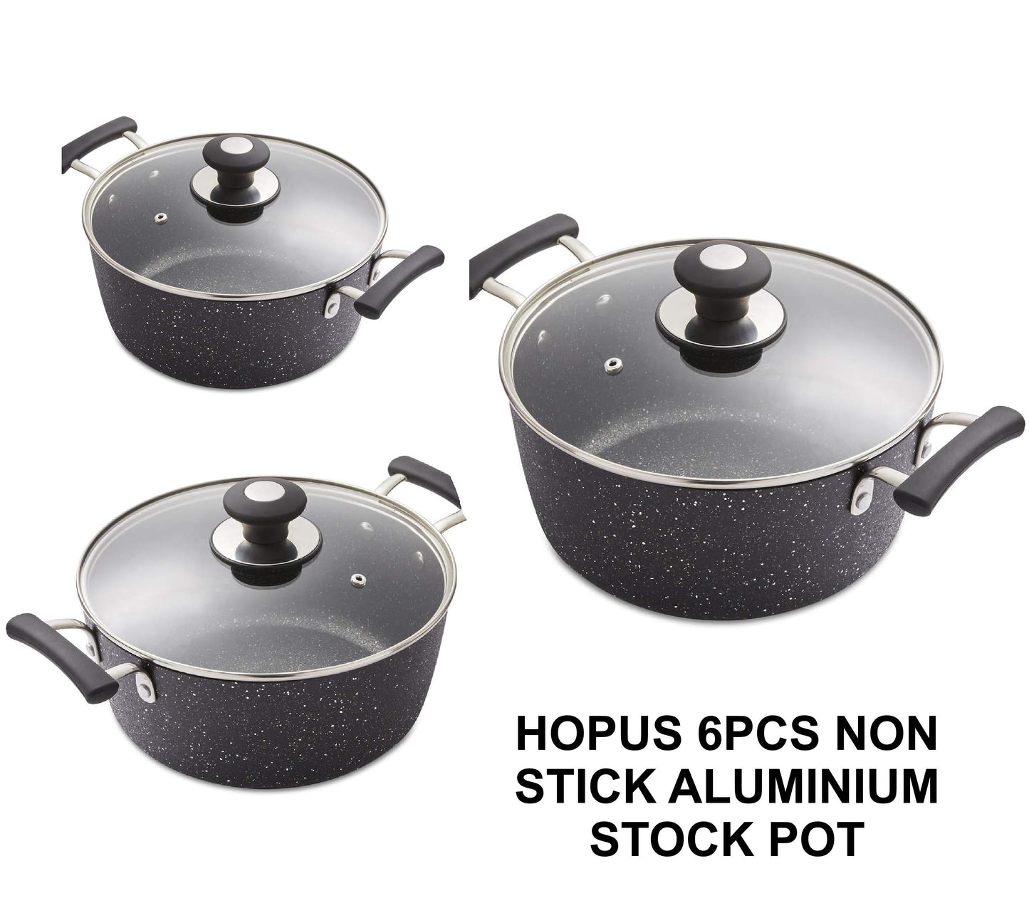 HOPUS 6PCS NON STICK ALUMINIUM STOCK POT. KD31966 \\\KD31966