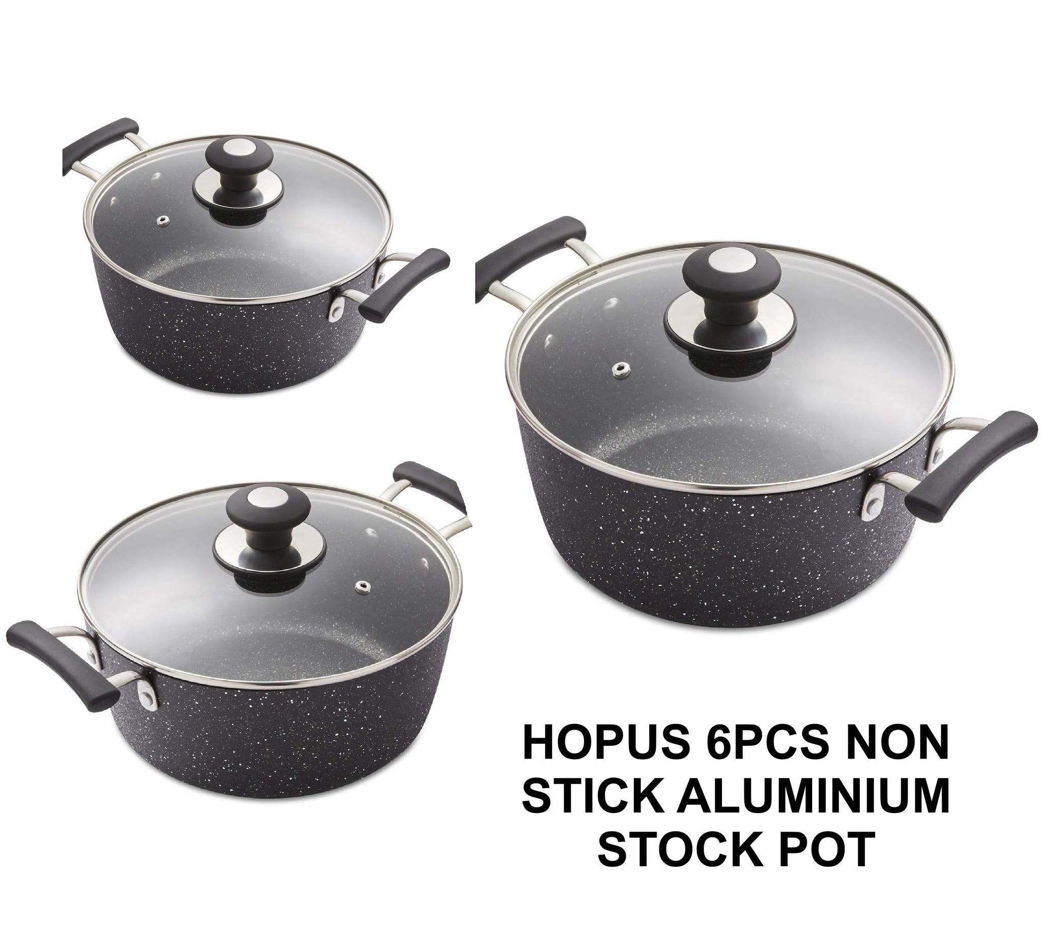 HOPUS 6PCS NON STICK ALUMINIUM STOCK POT. KD31966 \\\KD31966