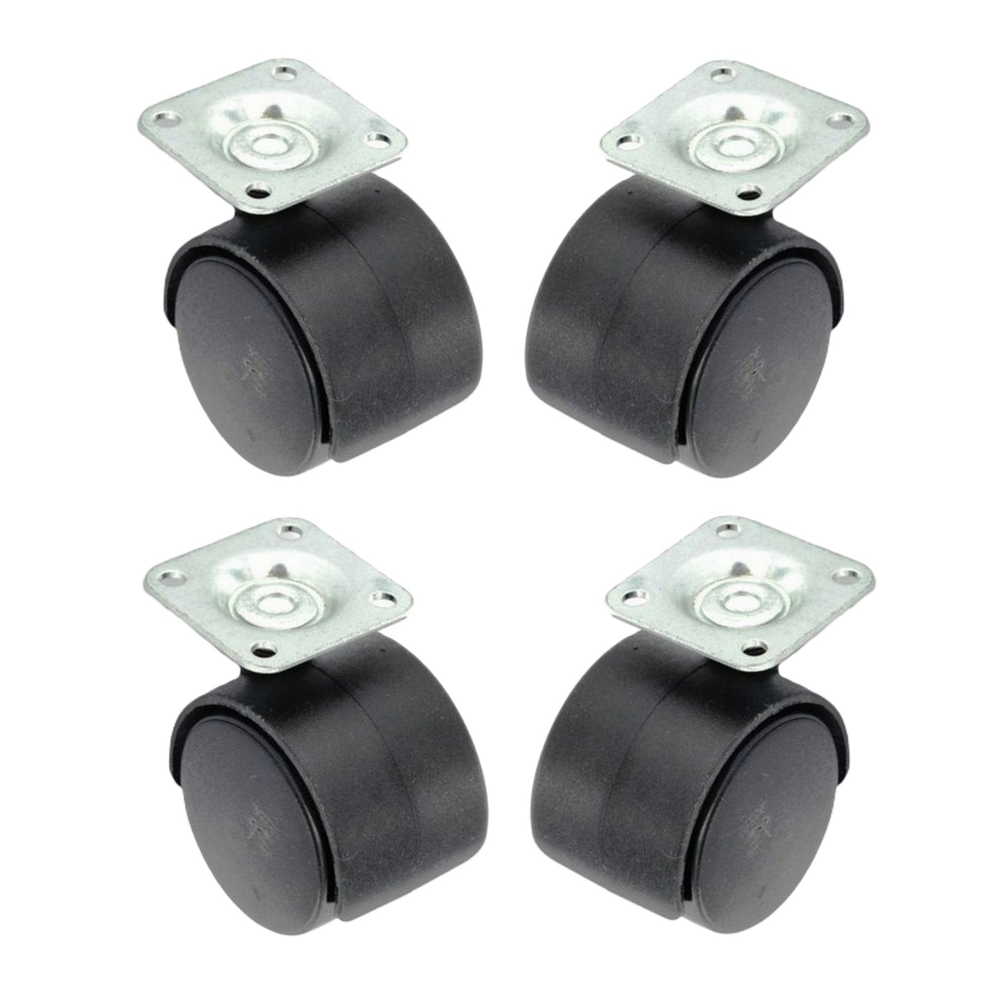 SECURIT TWIN WHEEL CASTOR PLATE FIX BLACK 40MM. MP-S5321 \\\KD32074