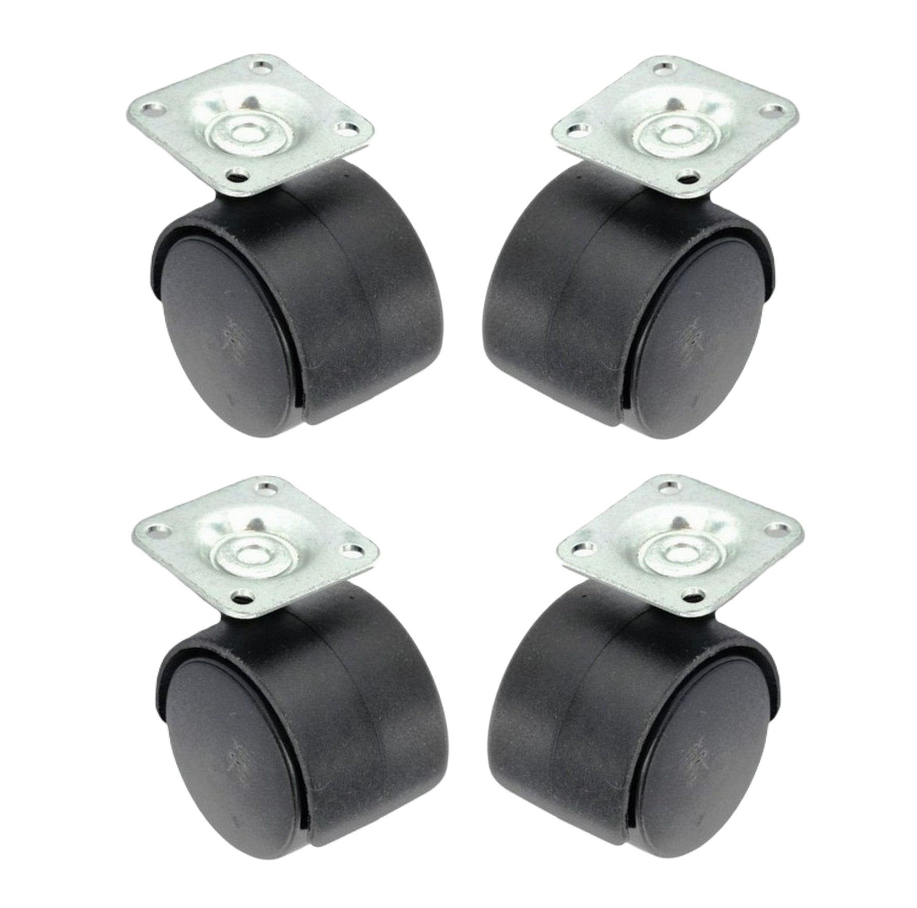 SECURIT TWIN WHEEL CASTOR PLATE FIX BLACK 40MM. MP-S5321 \\\KD32074