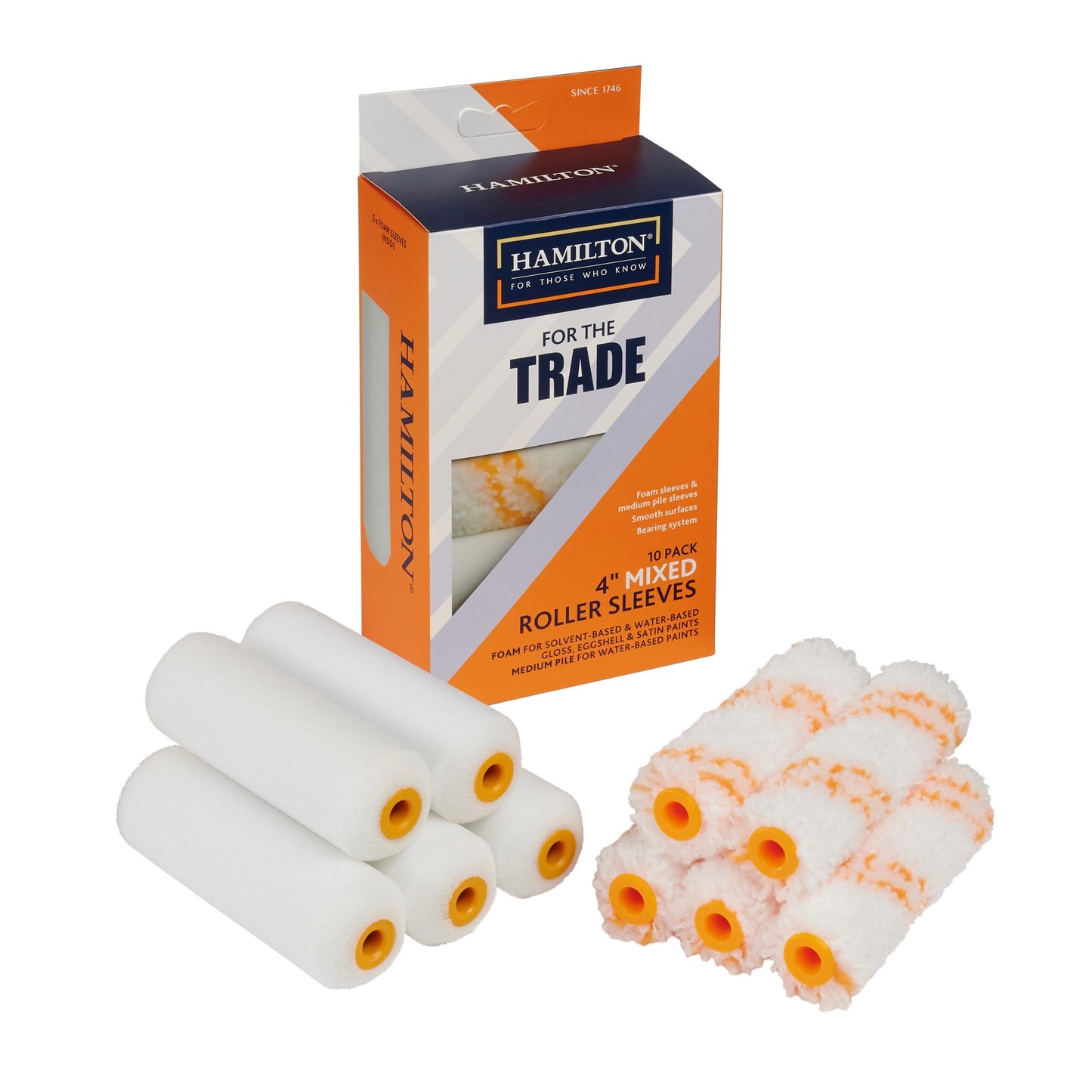 HAMILTON FOR THE TRADE MIXED ROLLER SLEEVES 4" 10/PK. 3541110-40 \\\KD32106