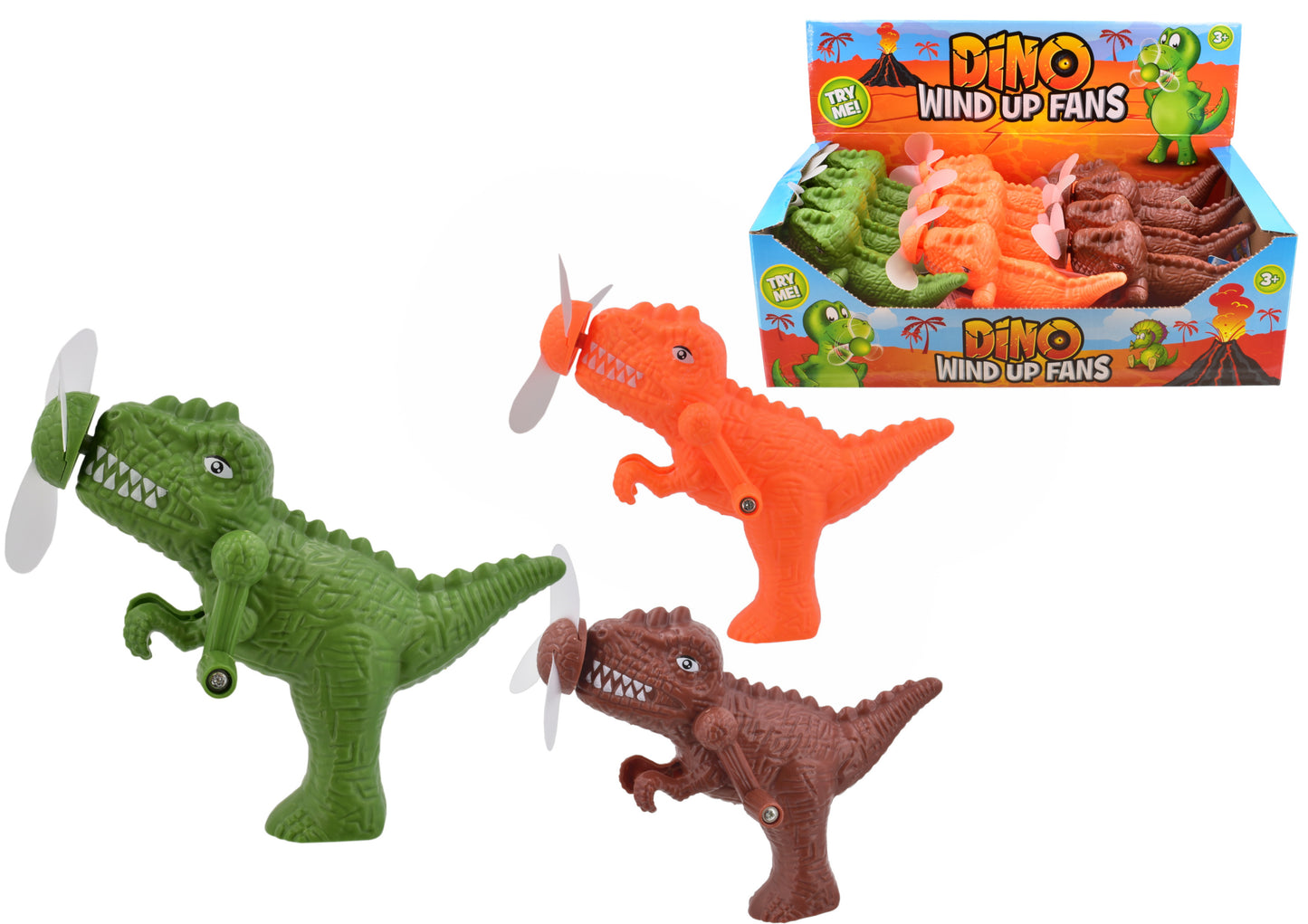 DINOSAUR WIND UP HAND FAN. TY0649 \\\KD32109