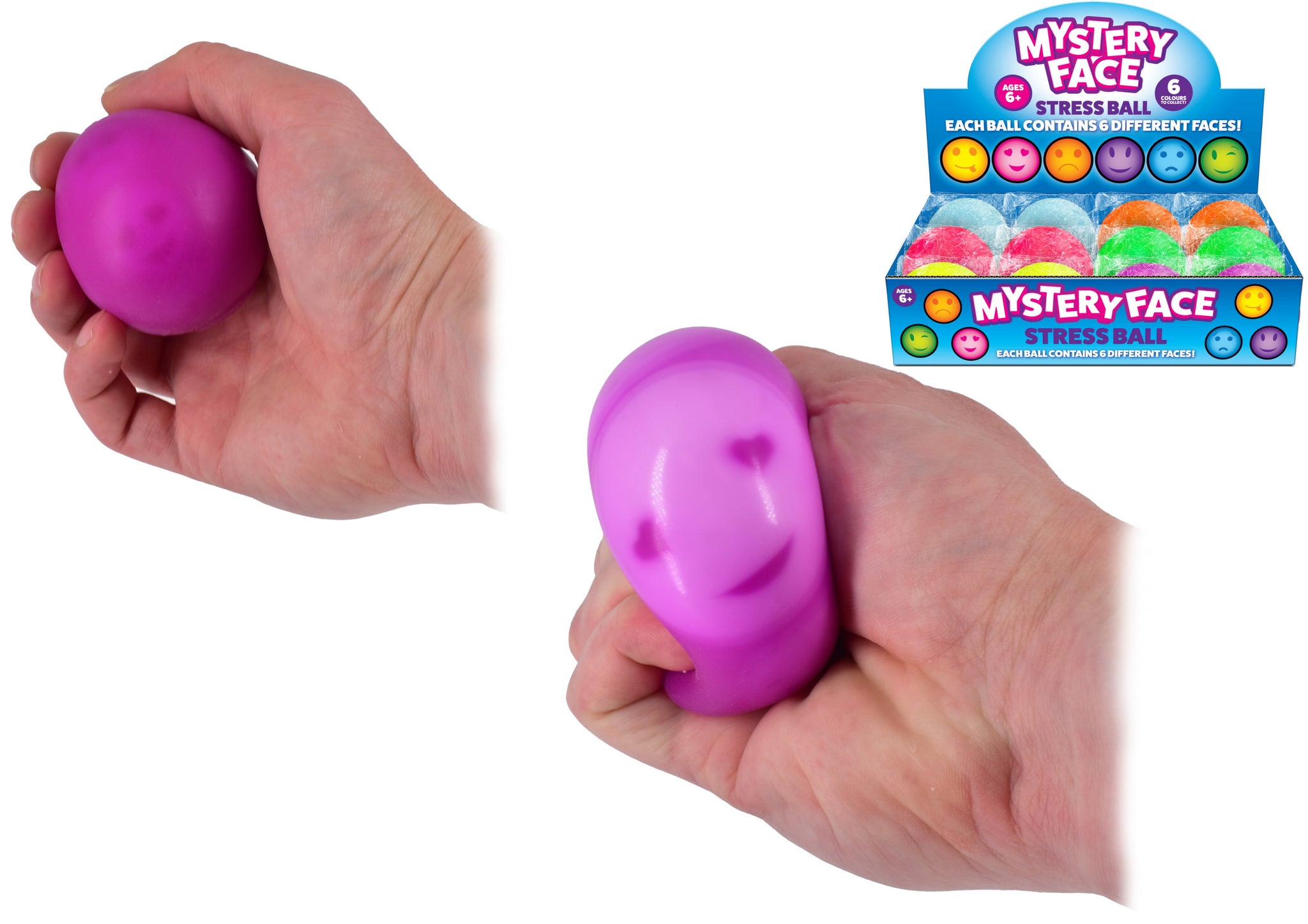 ASSORTED COLOUR SQUEEZY MYSTERY FACE BALL. TY1819 \\\KD32112