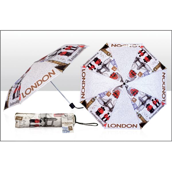 LONDON COLLAGE DESIGN COLLAPSIBLE UMBRELLA. EL77596-000 \\\KD32115